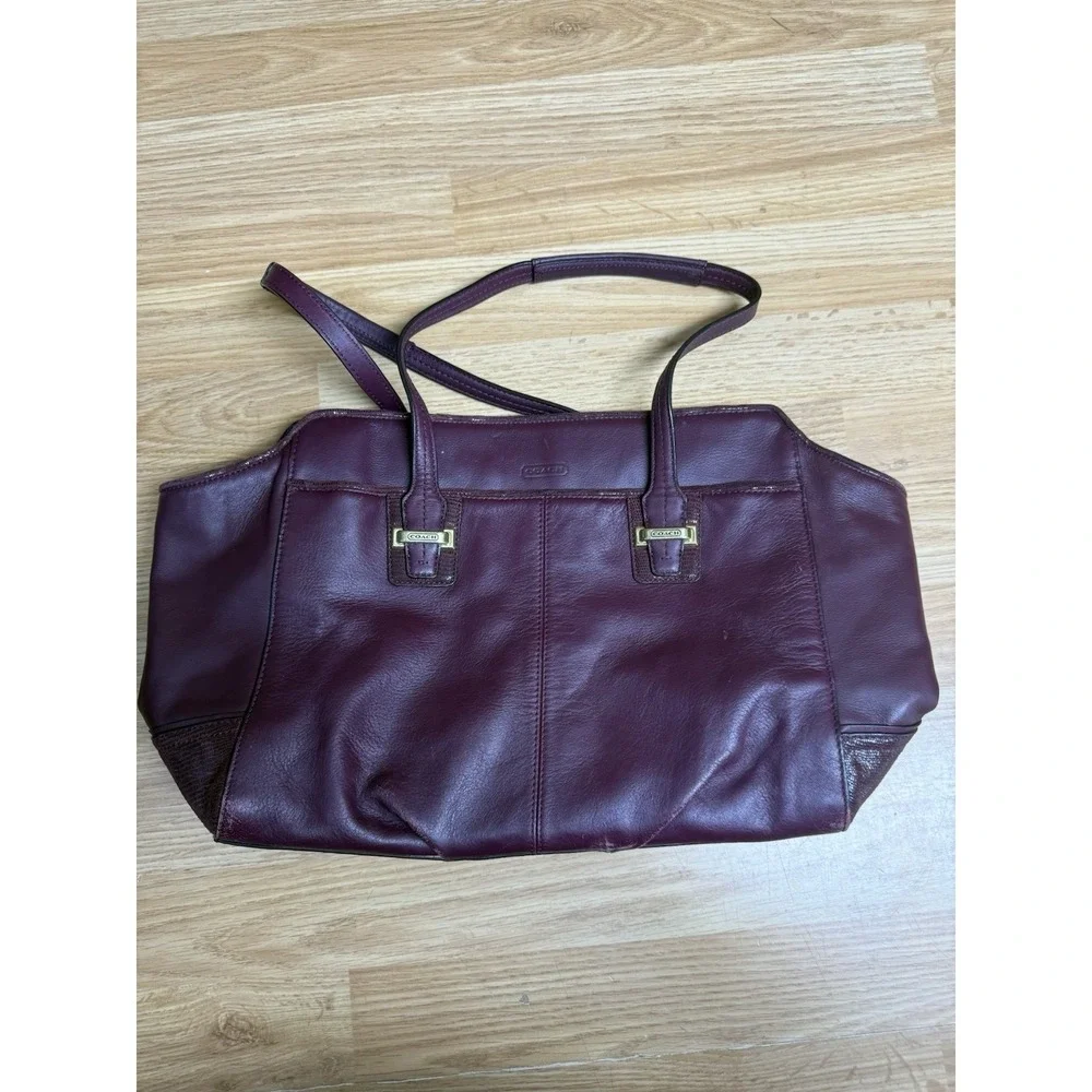 vintage coach  Taylor leather Carry All Satchel  Burgundy